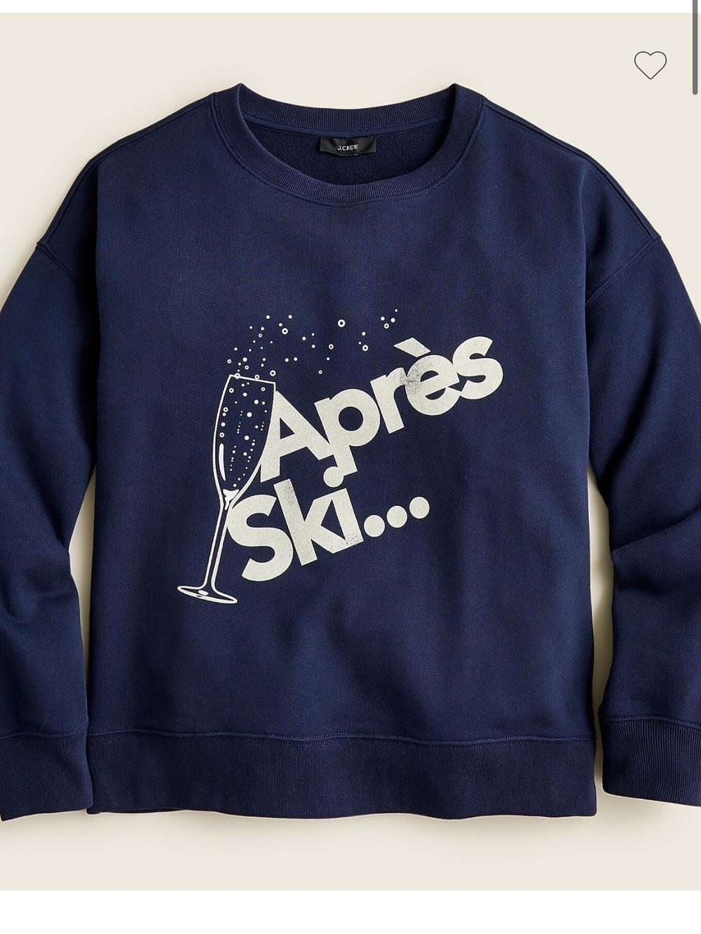 J. Crew Navy Blue University terry "Après Ski" sweatshirt XS